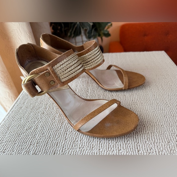 Authentic DIOR Camel Brown Leather High Heels Sandals ,size 37.5 - Picture 6 of 13